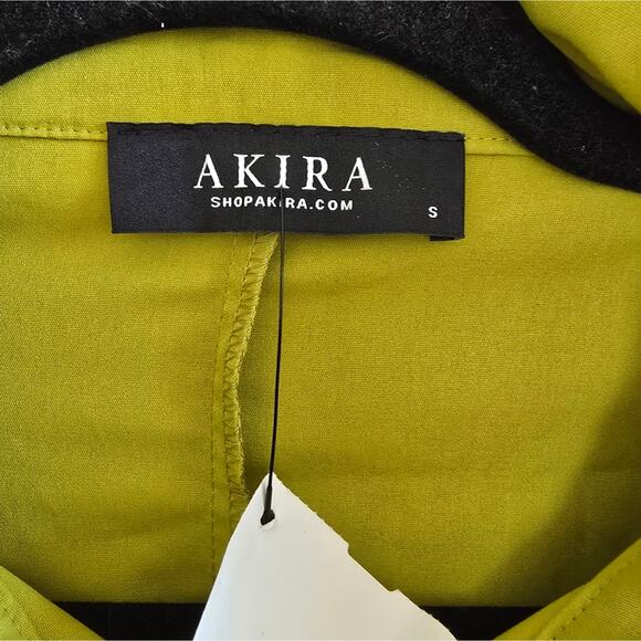 AKIRA The Truth Chartreuse Ruched Utility Romper NWT Small - Picture 8 of 16